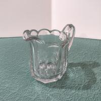 Antique Pressed Glass Creamer Pitcher, UV Reactive Manganese Glass