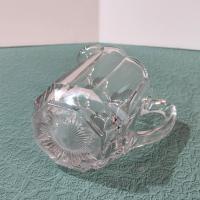 Antique Pressed Glass Creamer Pitcher, UV Reactive Manganese Glass