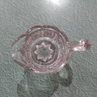 Antique Pressed Glass Creamer Pitcher, UV Reactive Manganese Glass