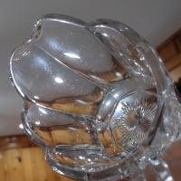 Antique Pressed Glass Creamer Pitcher, UV Reactive Manganese Glass