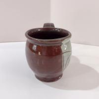 Vintage Hand Crafted Brown and Green Happy Pig Ceramic Mug, Pig Lover Farmer Gift