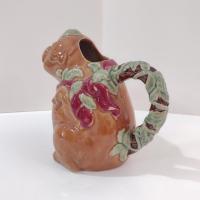 Vintage Majolica Pig Ceramic Pitcher, Farm Animal Kitsch Pitcher Kitchen Decor