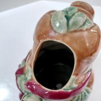 Vintage Majolica Pig Ceramic Pitcher, Farm Animal Kitsch Pitcher Kitchen Decor