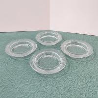 Vintage Clear Glass Coasters, Set of Four, Pillar Candle Holders, Glass Ashtrays