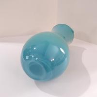 Vintage Blue and Green Cased Blown Glass Pitcher / Vase