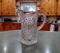 Vintage Clear Pressed Glass Pitcher, Imperial Glass Mayflower 678 Pattern Design, Large 48 Ounce Capacity Pitcher