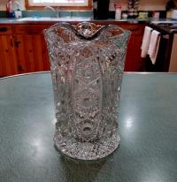 Vintage Clear Pressed Glass Pitcher, Imperial Glass Mayflower 678 Pattern Design, Large 48 Ounce Capacity Pitcher