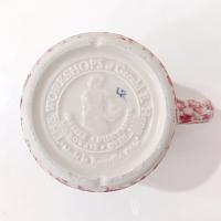 Vintage Pink Spongeware Ceramic Coffee Tea Mug, Workshops of Gerald E Henn Pottery, Roseville Spongeware Pottery