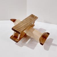 Vintage Wooden Airplane Rolling Child's Push Toy, Clip Clop Lapps Toys Handcrafted Amish Toy