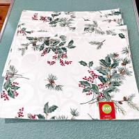 Vintage NEW Food Network Holiday Reversable Placemats, Set of 6, Holly Berry and Pinecone Design, Christmas Winter Table Decor