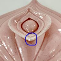 Vintage California Pottery USA Pink Onion Covered Serving Dish