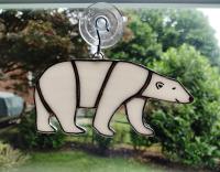 Stained Glass Polar Bear Suncatcher / Tree Ornament