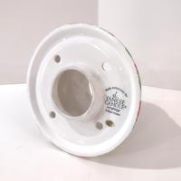 Vintage Yankee Candle Ceramic Shade Jar Topper, Ellen Krans Red and Green Polka Holiday Design