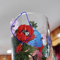 Vintage Georges Briard Anemone Poppies Rocks Glass, Floral Poppy Lowball Glass