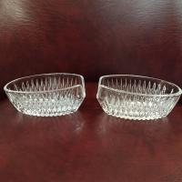 Vintage Princess House Royal Highlights Crystal Silverware Holders, Set of Two, Buffet Silverware Serving