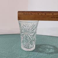 Vintage Anchor Hocking Prescut Clear 8 Ounce Flat Tumblers, Set of 4, Flared Oatmeal Drinking Glasses