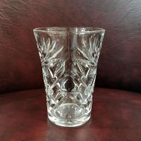 Vintage Anchor Hocking Prescut Clear 8 Ounce Flat Tumblers, Set of 4, Flared Oatmeal Drinking Glasses