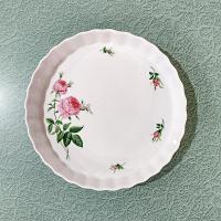 Vintage Christineholm Rose Quiche Pie Plate Dish
