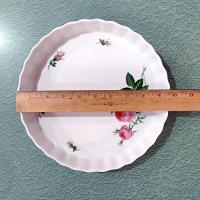 Vintage Christineholm Rose Quiche Pie Plate Dish