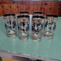 Vintage New York and New Jersey Race Track Horse Racing Form Highball Glasses, Set of 6, 