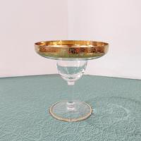 Vintage Glastonbury Lotus Rambler Rose 35 Gold Rimmed Footed Cocktail Glass