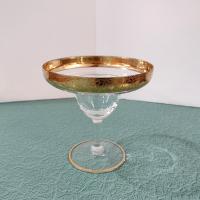 Vintage Glastonbury Lotus Rambler Rose 35 Gold Rimmed Footed Cocktail Glass
