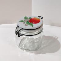 Vintage Ravenhead Kilner Mason Jar with Ceramic Apple Design Lid and Clamp, 20 Ounce Glass Airtight Storage Container