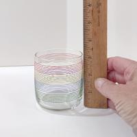 Vintage Anchor Hocking Rainbow Striped Lowball Rocks Juice Glasses, Set of 4