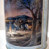 Vintage Terry Redlin Heartland Lights Cylindrical Tin Storage Container