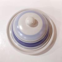 Vintage Pfaltzgraff Rio Ceramic Covered Butter Cheese Dish, Plate with Dome Lid