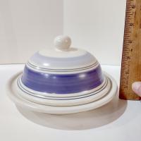 Vintage Pfaltzgraff Rio Ceramic Covered Butter Cheese Dish, Plate with Dome Lid