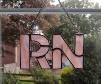 RN Nurse Stained Glass Suncatcher, Custom Colors Available