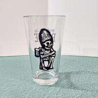 Vintage Rogue Brewery Dead Guy Ale Pint Beer Glass, Skeleton Beer Glass