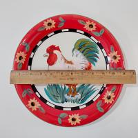 Vintage 222 Fifth Sunflower Rooster Large Ceramic Dinner Plate