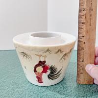 Vintage Home Interiors Rooster Ceramic Candle Shade Jar Topper, Country Farm Decor