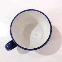 Vintage Blue Nautical Rope Boat Captain Sailor Ceramic Coffee Tea Oversized Mug, KIG Brushes Hand Painted Mug