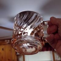 Vintage Arcoroc France Rosaline Pink Swirl Optic Glass Mugs, Set of Three