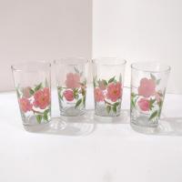 Vintage Franciscan Desert Rose 8 Ounce Juice Glasses, Set of Four