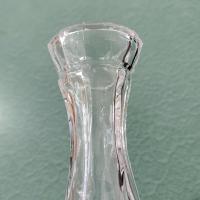 Vintage Rose Frosted Crystal and Silver Plated Flower Bud Vase, William Adams West German Floral Vase