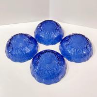 Vintage Arcoroc France Avon Royal Sapphire Cereal Soup Bowls, Set of Four, Cobalt Blue Bowls