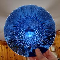 Vintage Arcoroc Avon Royal Sapphire Blue Salad Dessert Appetizer Plates, Set of Four