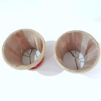 Vintage Red Pinch Pleated Mini Lamp Shade with Tan Brocade Trim
