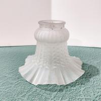 Vintage Frosted Glass Ruffled Tulip Light Shade, Flower Shaped Replacement Shade