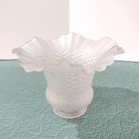 Vintage Frosted Glass Ruffled Tulip Light Shade, Flower Shaped Replacement Shade