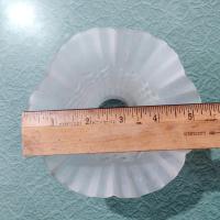 Vintage Frosted Glass Ruffled Tulip Light Shade, Flower Shaped Replacement Shade