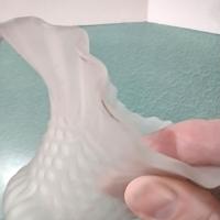 Vintage Frosted Glass Ruffled Tulip Light Shade, Flower Shaped Replacement Shade