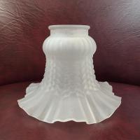 Vintage Frosted Glass Ruffled Tulip Light Shade, Flower Shaped Replacement Shade