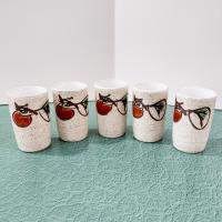 Vintage Otargiri Japanese Sake Tea Ceramic Stoneware Cups, Set of Five