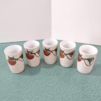 Vintage Otargiri Japanese Sake Tea Ceramic Stoneware Cups, Set of Five