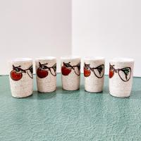 Vintage Otargiri Japanese Sake Tea Ceramic Stoneware Cups, Set of Five